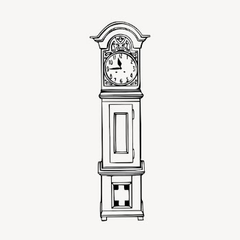 Grandfather clock clipart, vintage object | Free Vector - rawpixel