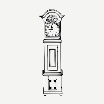 Grandfather clock drawing, object vintage | Free PSD - rawpixel
