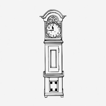 Grandfather clock drawing, vintage object | Free Photo - rawpixel