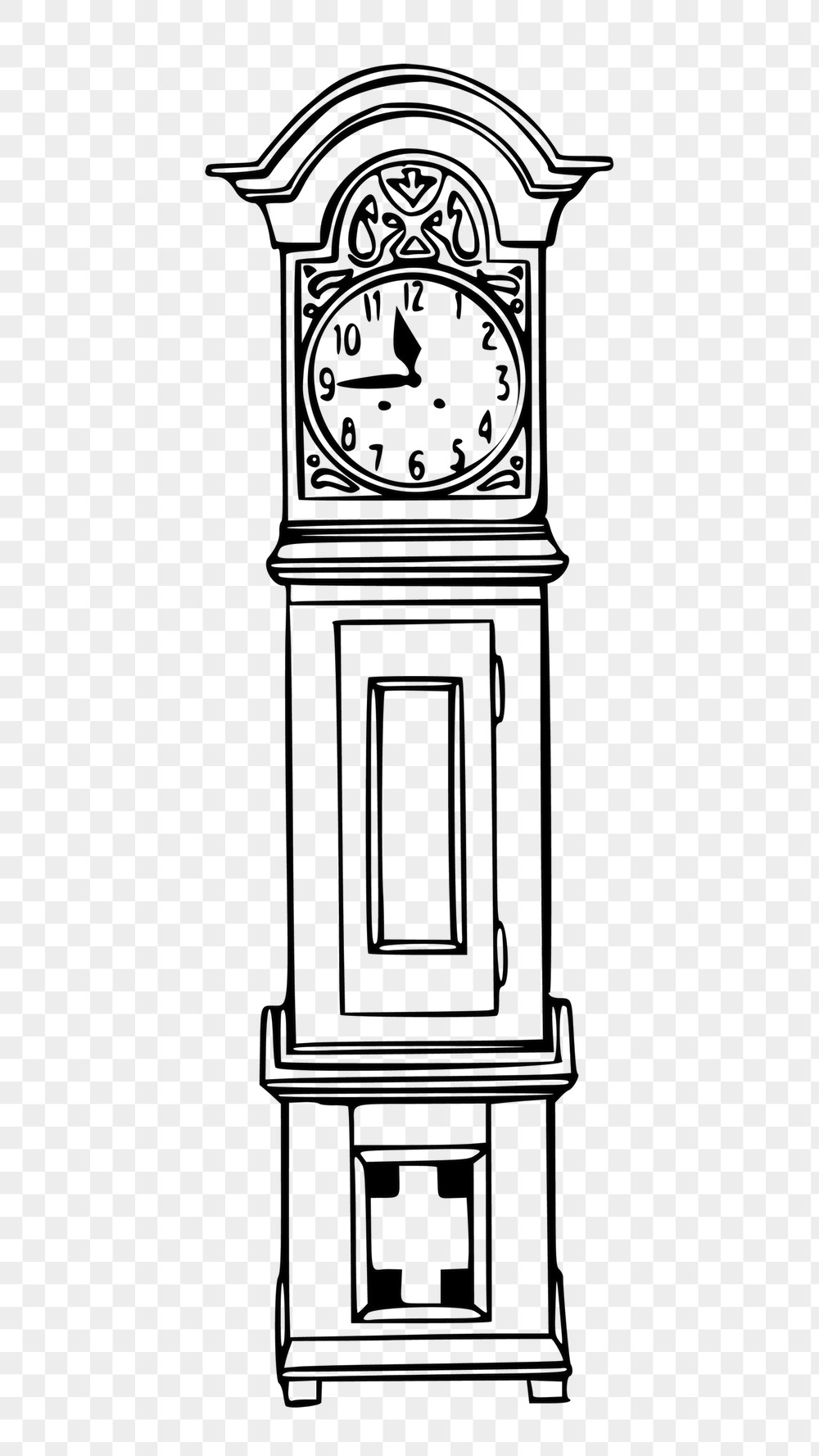 Grandfather clock png sticker, object | Free PNG - rawpixel