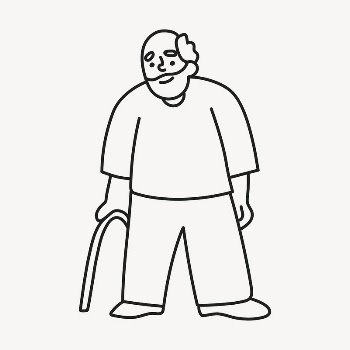 Grandfather doodle clipart, senior man | Free Vector Illustration - rawpixel