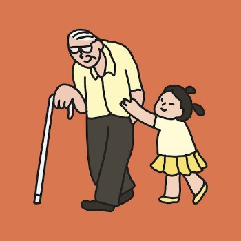 Grandfather & granddaughter clipart, family | Free PSD - rawpixel