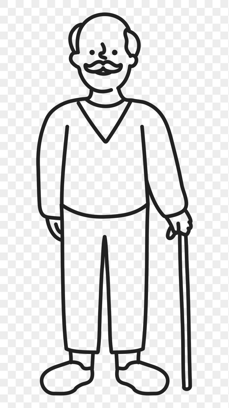 Grandfather png sticker, senior man, | Free PNG Illustration - rawpixel
