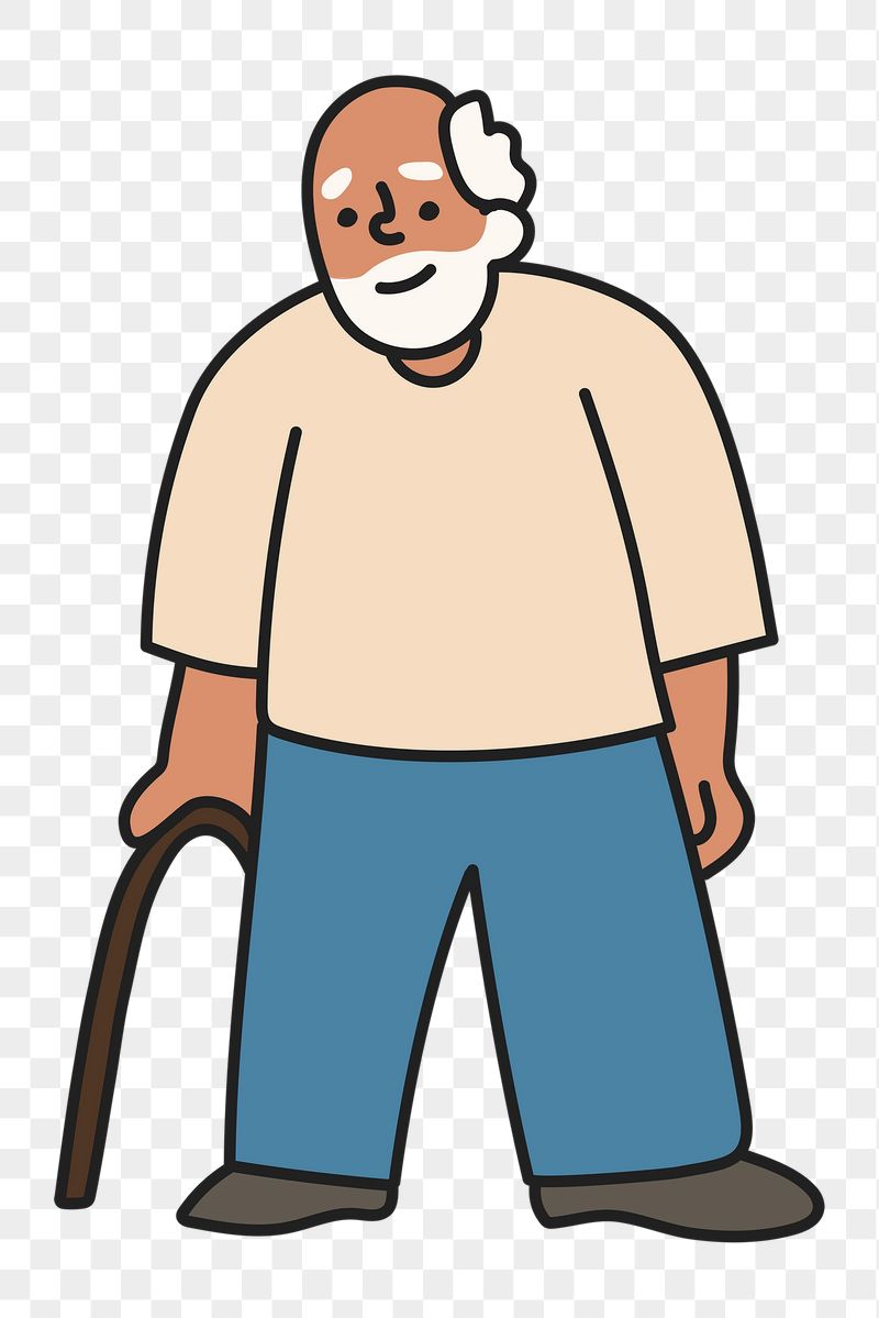 Grandfather png sticker, senior man | Free PNG Illustration - rawpixel