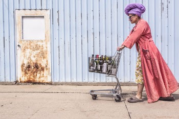 Grandma Pushing Cart Free Photo 