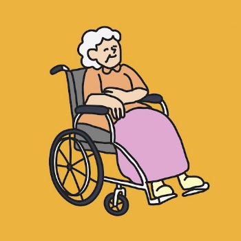 Grandmother clipart, wheelchair illustration psd | Free PSD - rawpixel