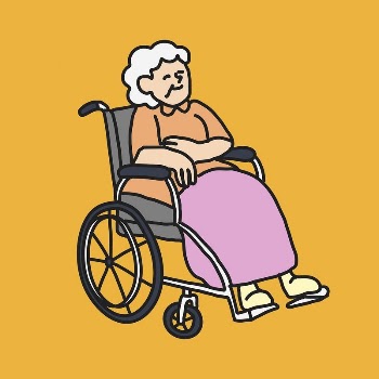 Grandmother collage element, wheelchair cartoon | Free Vector - rawpixel