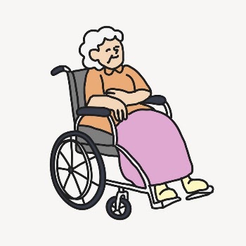 Grandmother collage element, wheelchair cartoon | Free Vector - rawpixel