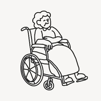 Grandmother doodle clipart, wheelchair illustration | Free Vector Illustration - rawpixel