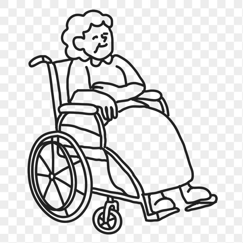Grandmother png sticker, wheelchair, transparent | Free PNG Illustration - rawpixel
