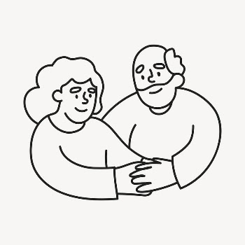 Grandparents hugging hand drawn clipart, | Free PSD Illustration - rawpixel