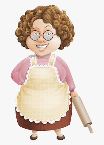 Granny Five-course Meal - Cartoon Granny With Wine - Free ...