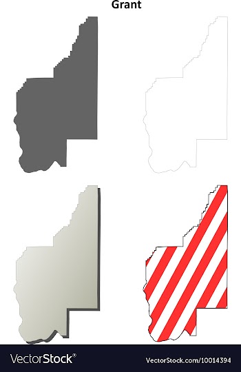 Grant Map Icon Set vector image