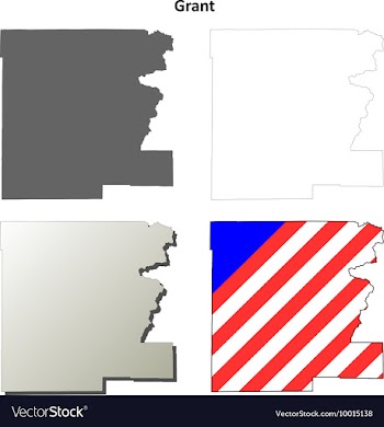 Grant Map Icon Set vector image