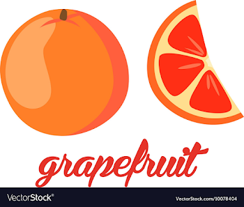 Grapefruit fruits poster in cartoon style Vector Image