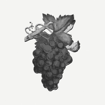 Grapes collage element, black & | Free PSD Illustration - rawpixel