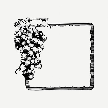 Grapes frame clipart, vintage illustration | Free PSD Illustration - rawpixel