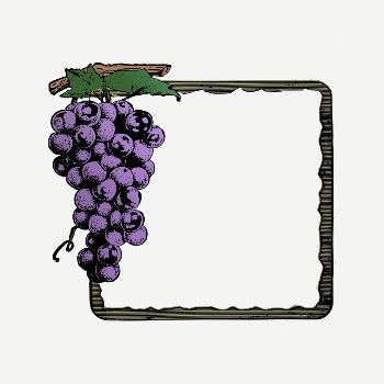 Grapes frame clipart, vintage illustration | Free PSD Illustration - rawpixel