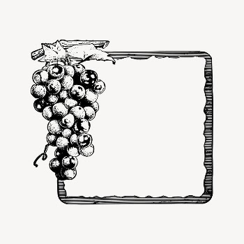 Grapes frame collage element, drawing | Free Vector Illustration - rawpixel