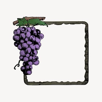 Grapes frame collage element, drawing | Free Vector Illustration - rawpixel