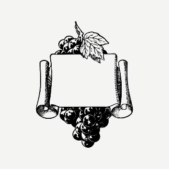 Grapes paper frame clipart, vintage | Free PSD Illustration - rawpixel