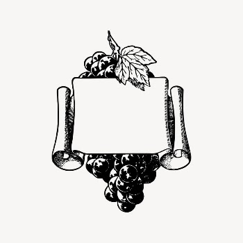 Grapes paper frame drawing, vintage | Free Vector Illustration - rawpixel