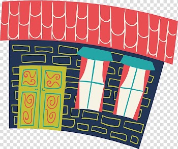 Graphic design Cartoon Eaves, Colorful cartoon cabin transparent background PNG clipart