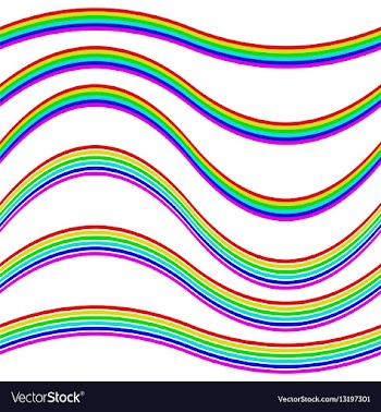 Graphic design element set - rainbow ribbons vector image