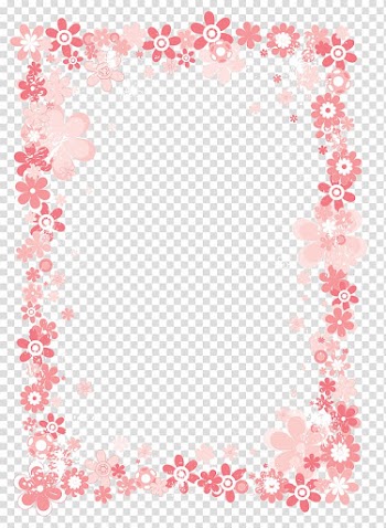 Graphic design Floral design, romantic pink flower frame transparent background PNG clipart