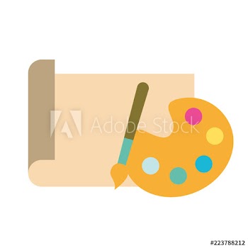 graphic design palette color brush and paper