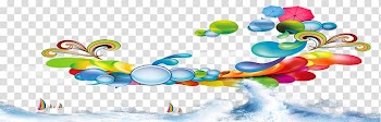 Graphic design Poster, Creative decorative color poster sea sailboat transparent background PNG clipart