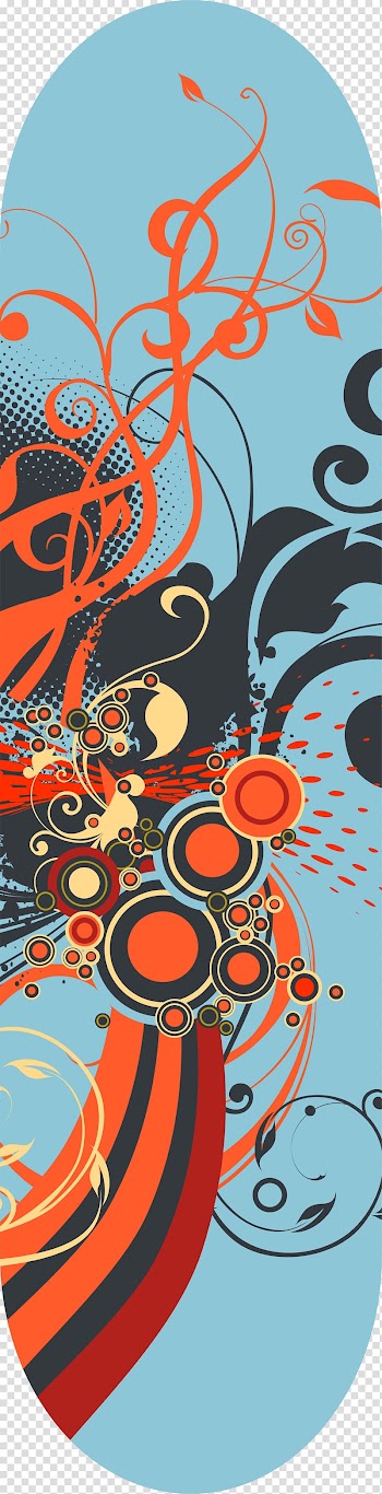 Graphic design Poster Illustration, Colorful vine skateboard transparent background PNG clipart