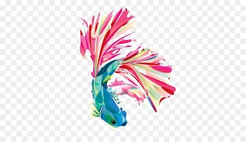 Graphic design Poster Illustration - Gradient small fish 