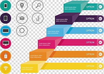 Graphic design Template, Color ladder digital sequence transparent background PNG clipart