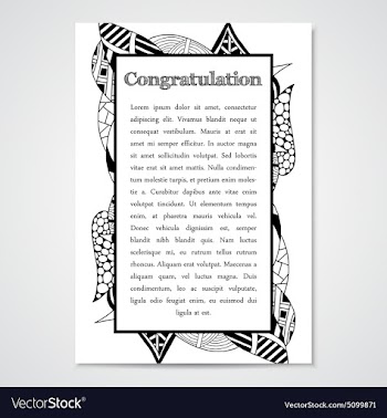 Graphic design template document with hand drawn vector image