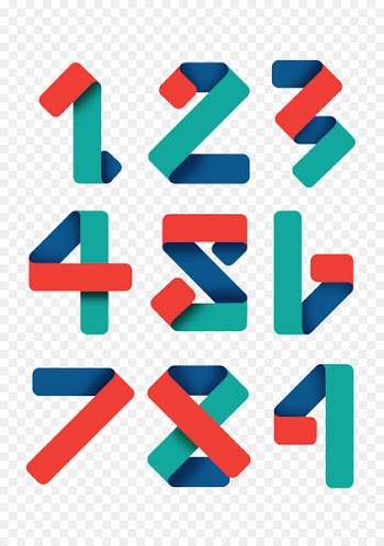 Graphic design Typography Number Poster - Wind color origami figures 
