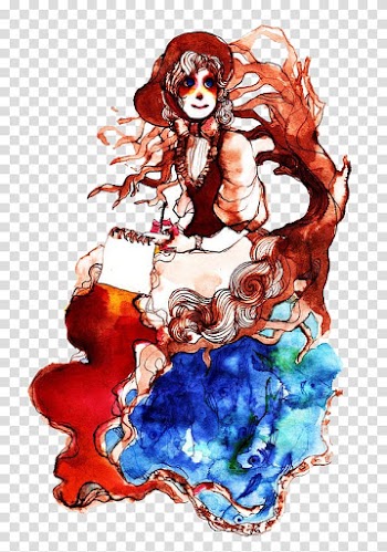 Graphic design Watercolor painting Long hair Illustration, Watercolor long hair beautiful illustrator transparent background PNG clipart