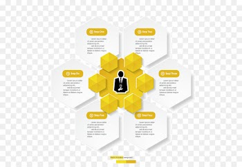 Graphic design Yellow Diagram - Yellow-white minimalist design infographic vector material 