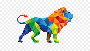 Graphic Designer Logo - Colored lion 