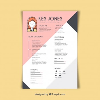 Graphic designer resume template Free Vector