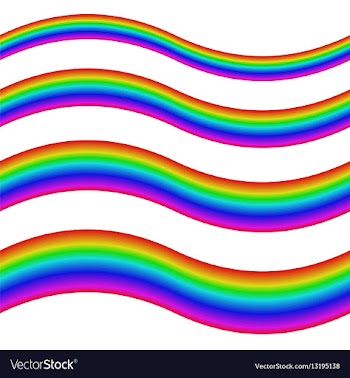 Graphic element set - rainbow striped ribbons vector image