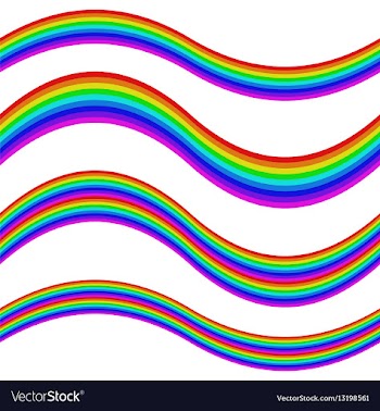Graphic element set - rainbow striped ribbons vector image