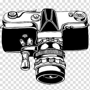 Graphic film Camera Black and white, White camera transparent background PNG clipart