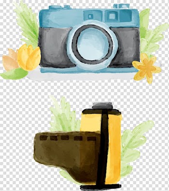 Graphic film Camera Watercolor painting, hand-painted watercolor cameras and film transparent background PNG clipart