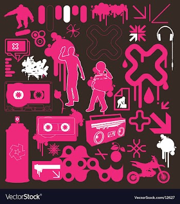 Graphic funk neon vector image