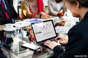 Graphic of investment stock market data analysis business