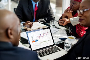 Graphic of investment stock market data analysis business