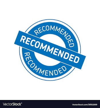 graphic rubber stamp of recommended