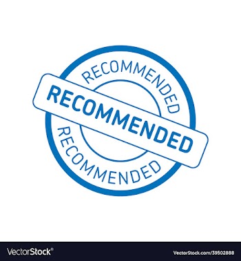 graphic rubber stamp of recommended