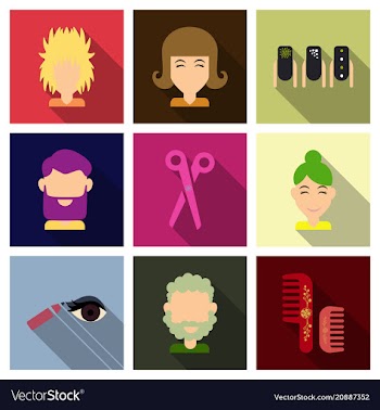 Graphic setisolated icons in flat contour thin vector image